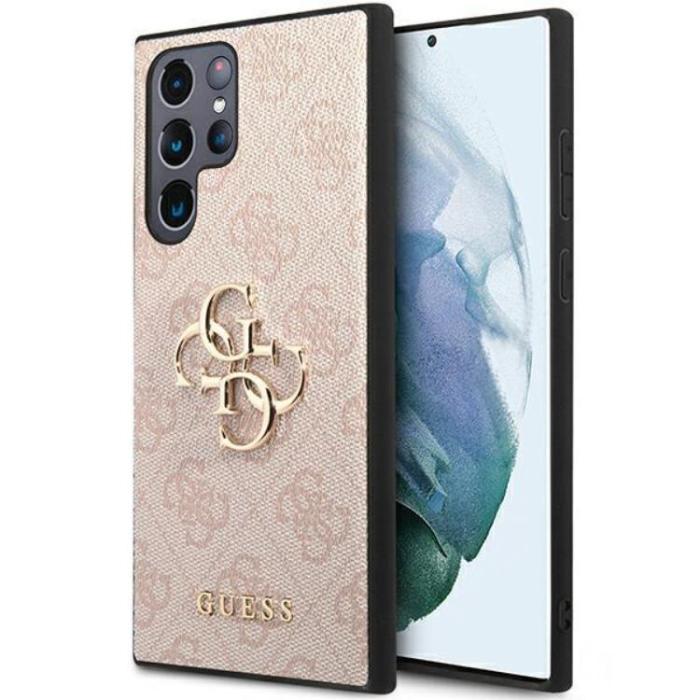 UTGATT5 - Guess Galaxy S23 Ultra Skal 4G Big Metal Logo - Rosa