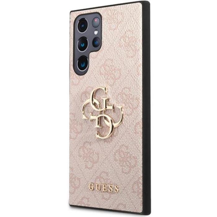 UTGATT5 - Guess Galaxy S23 Ultra Skal 4G Big Metal Logo - Rosa