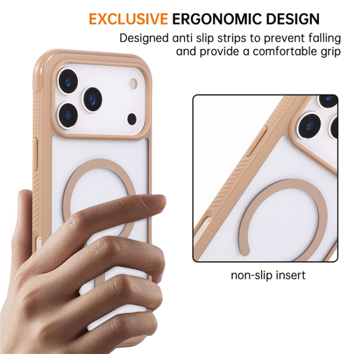 A-One Brand - iPhone 17 Pro Mobilskal MagSafe TPU+PC Transparent - Coffee