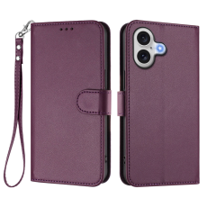 A-One Brand - iPhone 17 Plånboksfodral Läder med Handledsrem - Lila