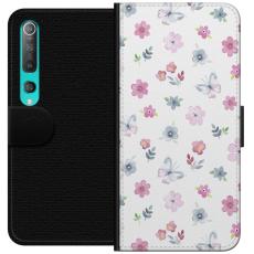 iSecrets - Pl&aring;nboksfodral till Xiaomi Mi 10 5G med Blommor och fj&auml;rillar