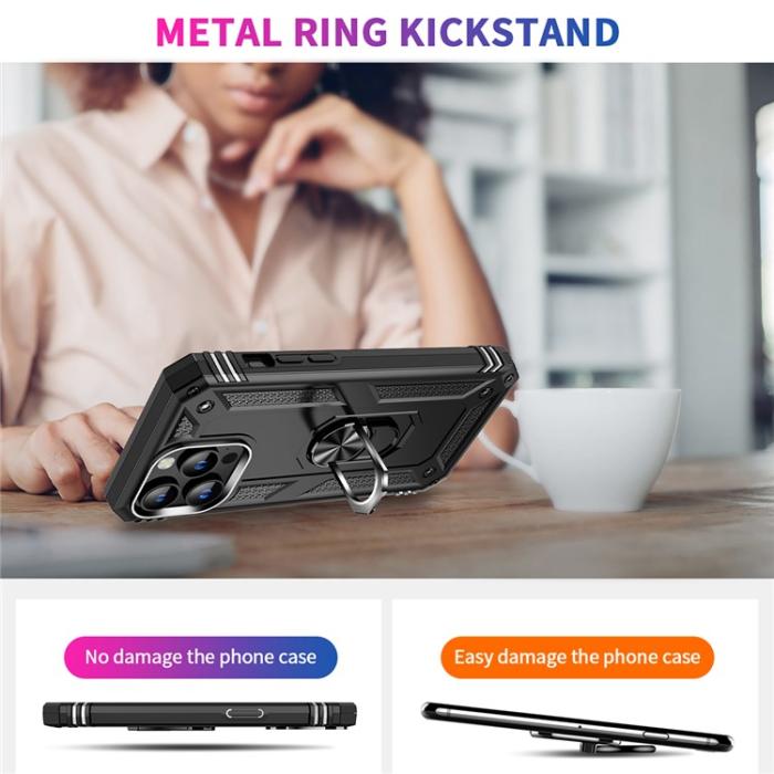 OEM - iPhone 15 Pro Mobilskal Kickstand - Svart