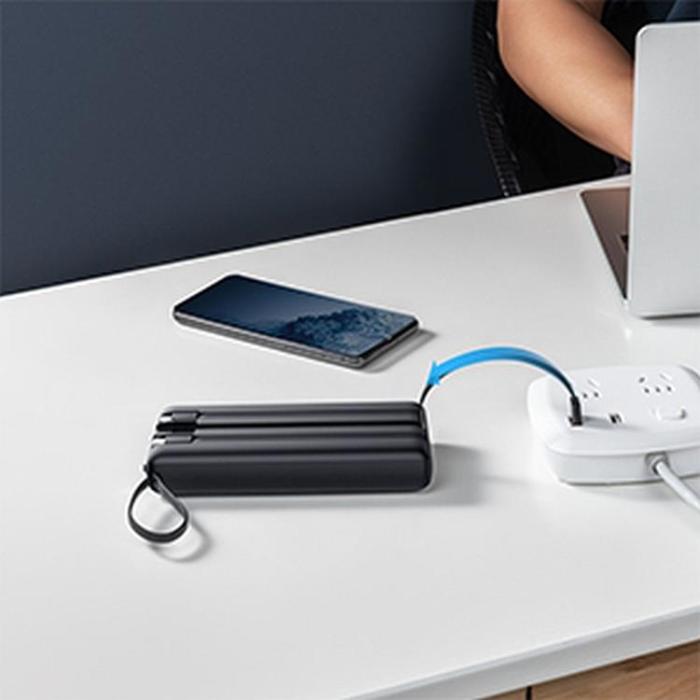 Veger - VEGER Powerbank 20000 mAh med Lightning/Typ-C/Micro-USB Kabel C20
