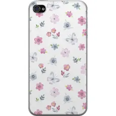 Gustaf - Mobilskal till Apple iPhone 4 med Blommor och fj&auml;rillar