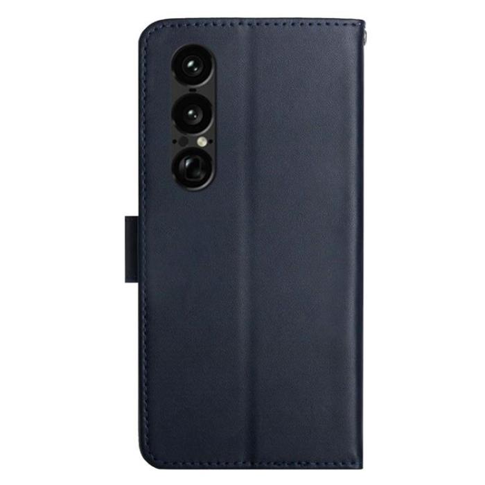 A-One Brand - Sony Xperia 1 VII Plånboksfodral Äkta läder - Blå