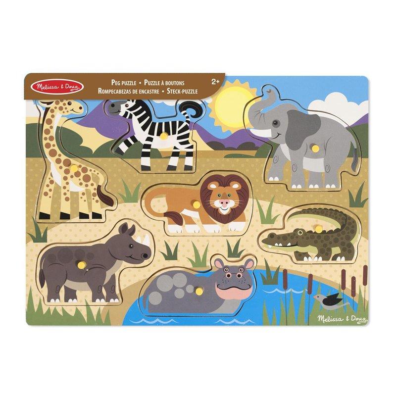 MND Wooden Peg Puzzle Safari