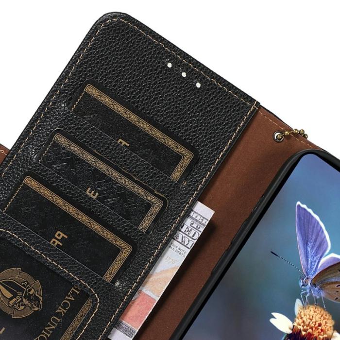 OEM - Mobilfodral för Samsung Galaxy S26 Plus Äkta läder RFID - Svart