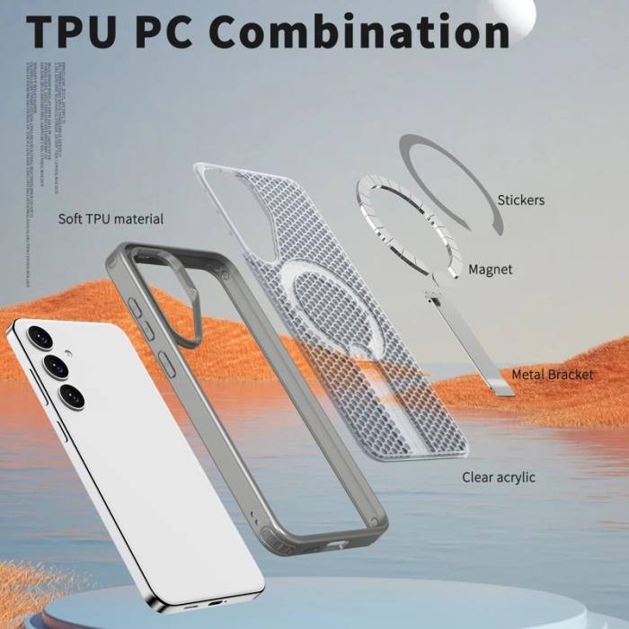 OEM - Mobilskal för Samsung Galaxy S26 Magnetiskt Kickstand TPU PC - Grå