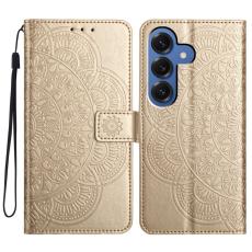 OEM - Mobilfodral f&ouml;r Samsung Galaxy S26 Plus Konstl&auml;der Kortfack - Guld