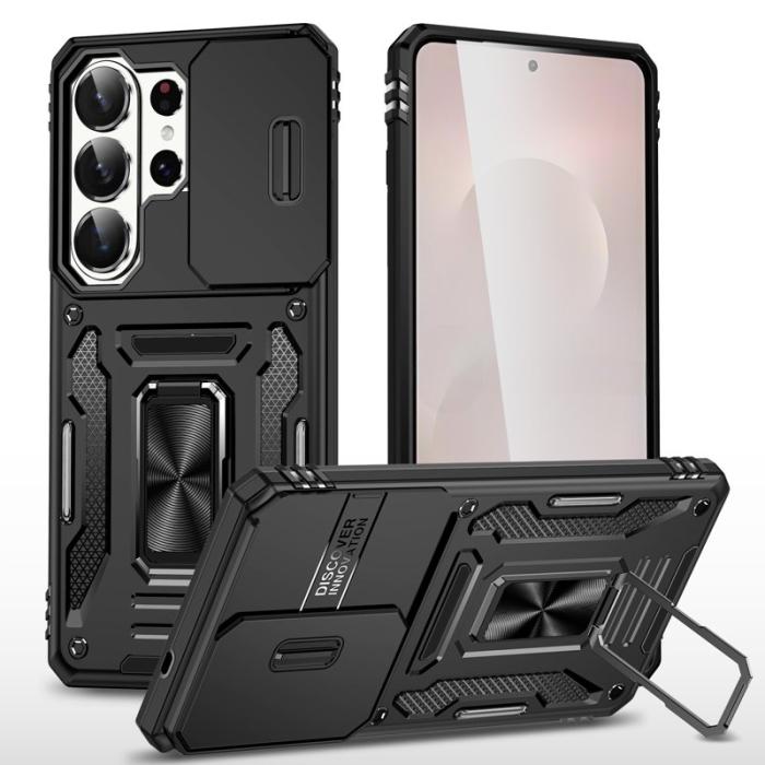 OEM - Mobilskal för Samsung Galaxy S26 Ultra Kickstand PC + TPU - Svart