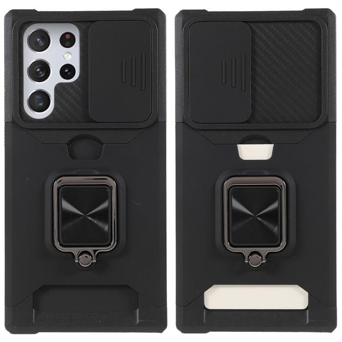 OEM - Mobilskal för Samsung Galaxy S26 Ultra Kickstand PC + TPU - Svart