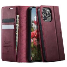 Caseme - CASEME 033 Mobilskal till iPhone 13 Pro RFID Blocker L&auml;der R&ouml;d