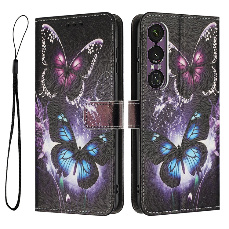 Sony Xperia 1 VII Konstläder Plånboksfodral Pattern Printing - Two Butterflies | 2353 | AlltMobil