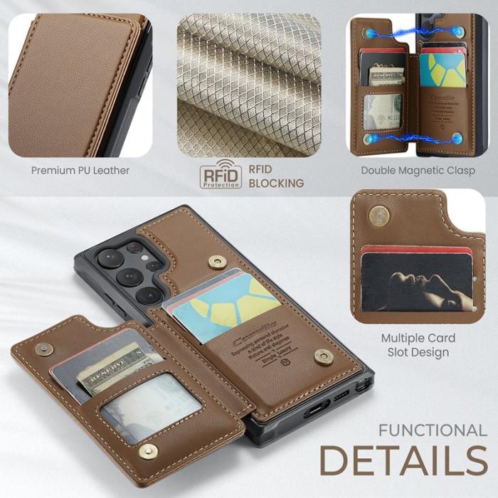 Caseme - CASEME C22 Samsung Galaxy S23 Ultra Fodral Konstläder brun