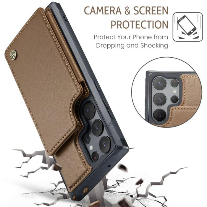 Caseme - CASEME C22 Samsung Galaxy S23 Ultra Fodral Konstläder brun