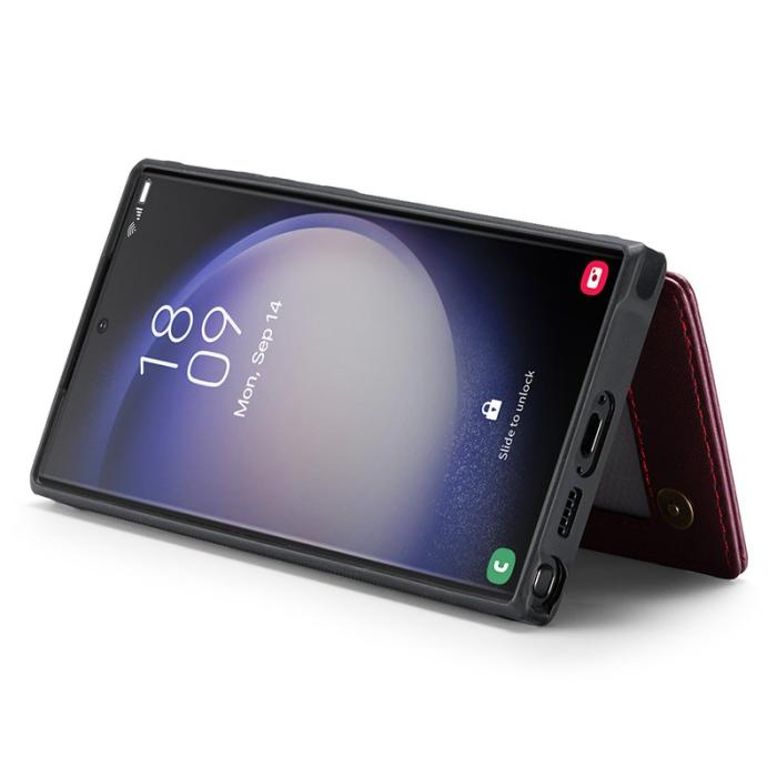 Caseme - CASEME C22 Mobilskal till Samsung Galaxy S23 Ultra Läder RFID Röd
