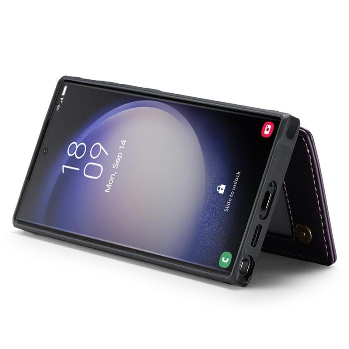 Caseme - CASEME C22 Mobilskal till Samsung Galaxy S23 Ultra Läder RFID Skydd Lila