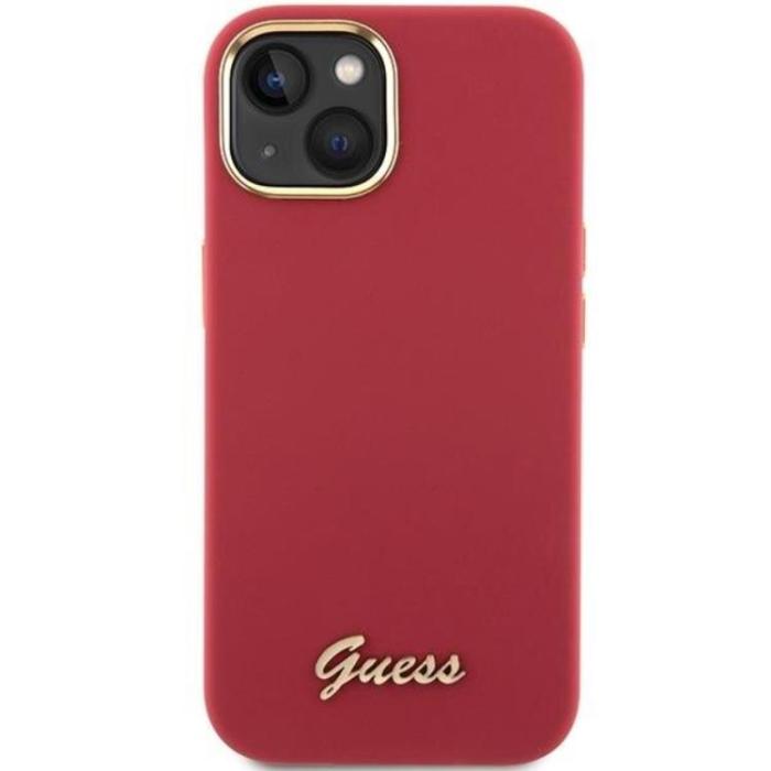 Guess - Guess iPhone 15 Mobilskal Silikon Script Metal Logo Frame