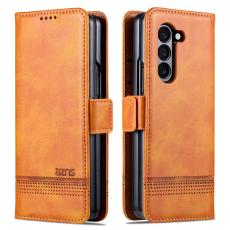 AZNS - AZNS Samsung Galaxy Z Fold6 Pl&aring;nboksfodral Konstl&auml;der - Brun