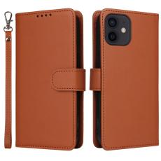 BETOPNICE - BETOPNICE iPhone 12 / 12 Pro Pl&aring;nboksfodral - Avtagbart Konstl&auml;der - Brun