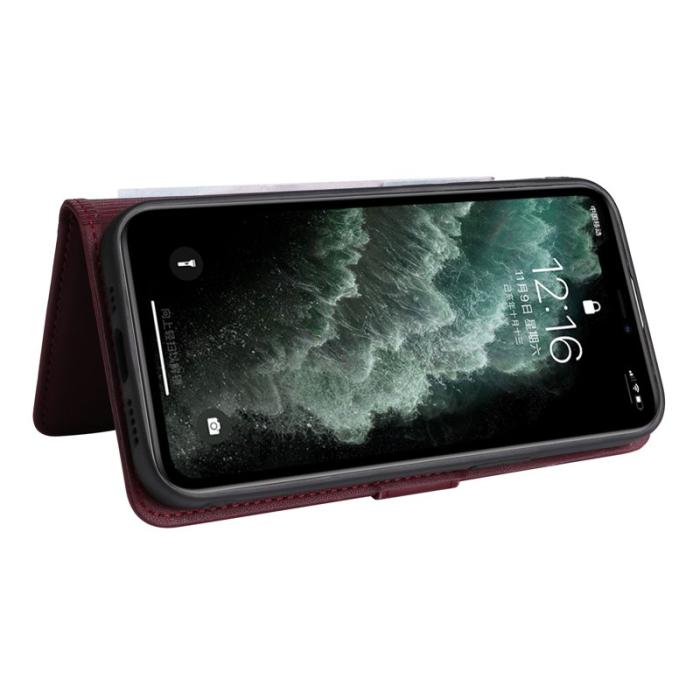 BETOPNICE - BETOPNICE iPhone 11 Pro Max Plånboksfodral - Detachable Konstläder- Vinröd
