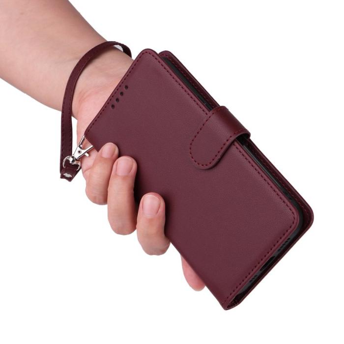 BETOPNICE - BETOPNICE iPhone 11 Pro Max Plånboksfodral - Detachable Konstläder- Vinröd