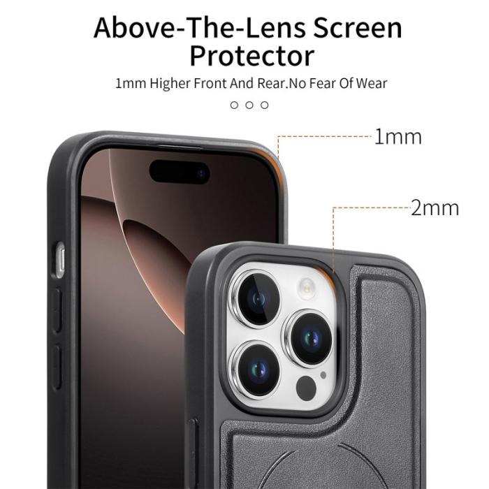 CASENEO - CASENEO iPhone 14 Pro Max Fodral - KonstLäder + PC - Svart
