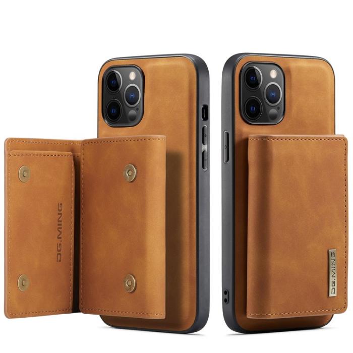 DG.MING - DG.MING M1 Series Plånboksfodral Konstläder TPU för iPhone 13 Pro - Brun