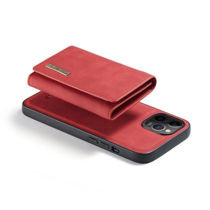 DG.MING - DG.MING M1 Series Plånboksfodral Konstläder TPU för iPhone 13 Pro - Röd