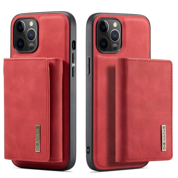 DG.MING - DG.MING M1 Series Plånboksfodral Konstläder TPU för iPhone 13 Pro - Röd