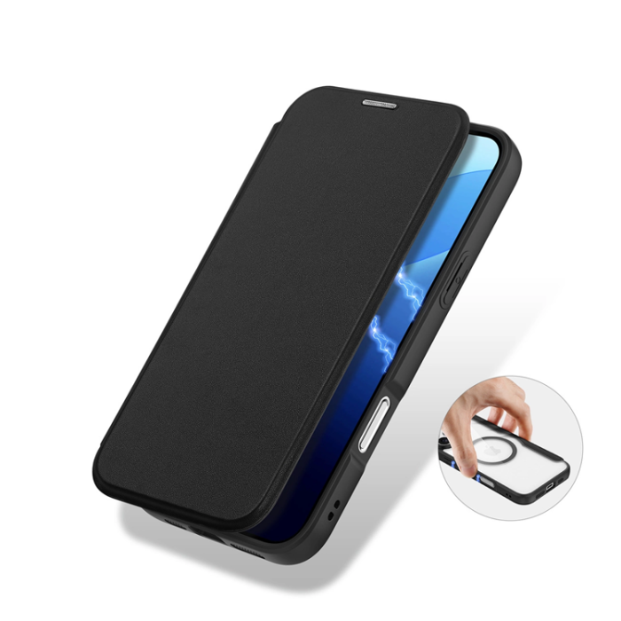 Dux Ducis - Dux Ducis iPhone 16 Pro Plånboksfodral Magsafe Skin X Pro - Svart