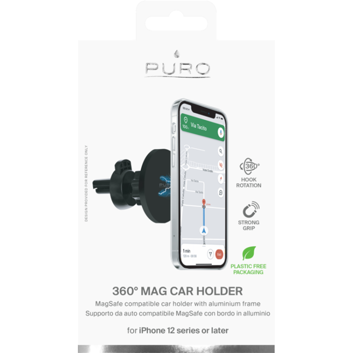 UTGATT1 - Puro Universal MagSafe 360 Bilhållare - Svart
