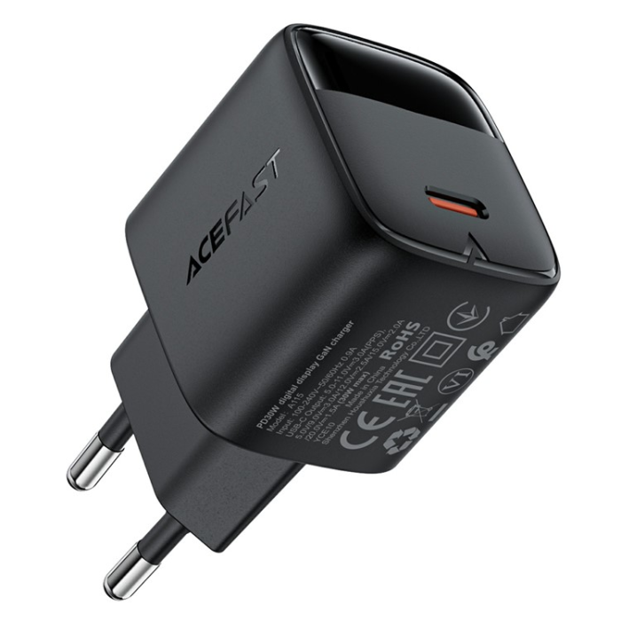 Acefast - ACEFAST GaN Snabbladdare 30W USB-C PD EU A115 - Svart