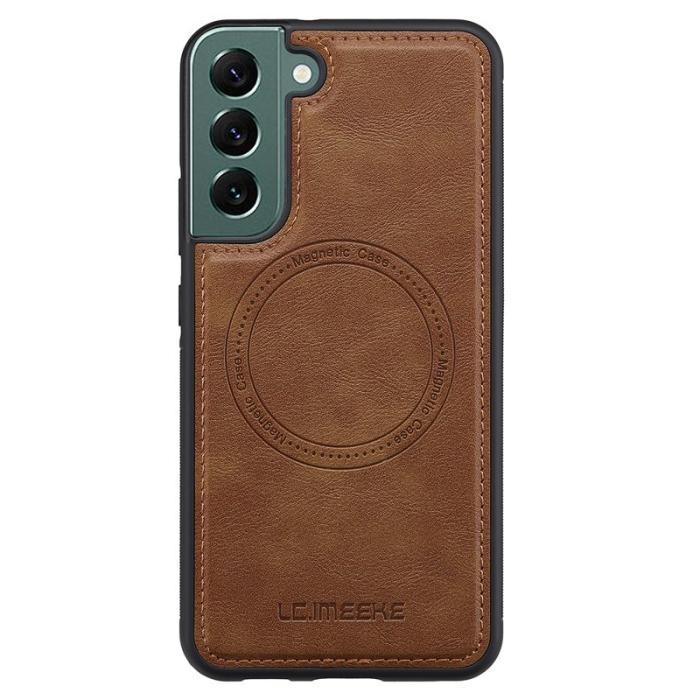 LC.imeeke - LC.IMEEKE Samsung Galaxy S22 5G Plånboksfodral Konstläder - Brun