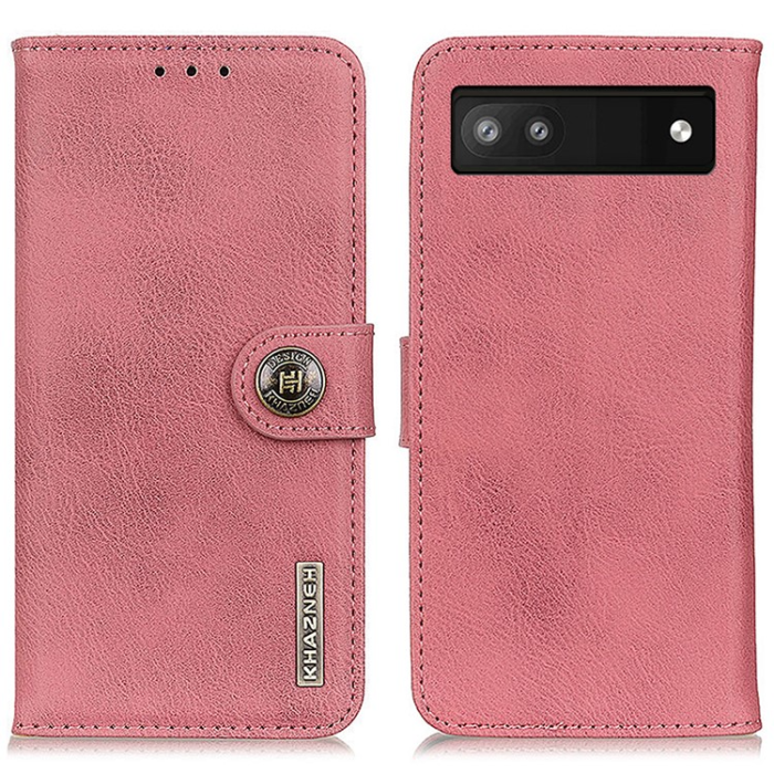 KHAZNEH - KHAZNEH Google Pixel 7A 5G Plånboksfodral Cowhide - Rosa