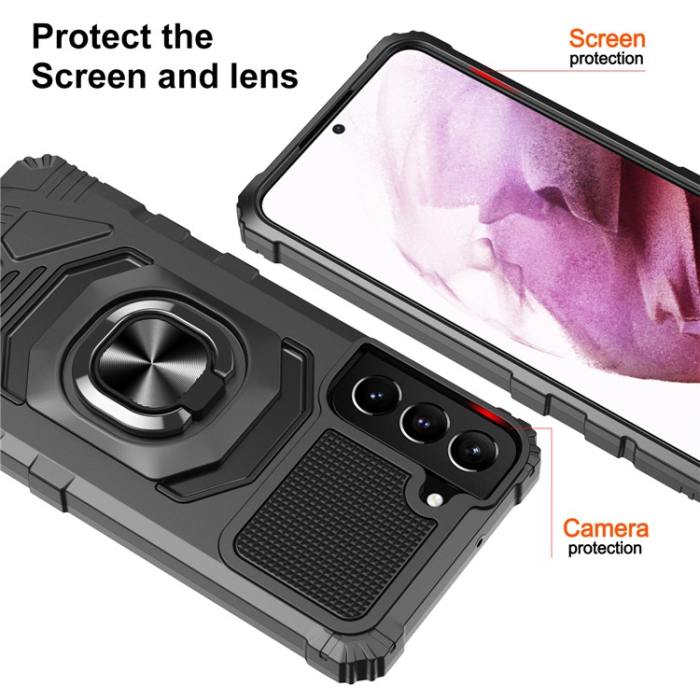 OEM - Galaxy S23 Plus Skal Ringhållare Kickstand Anti-Fall - Svart