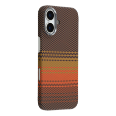 A-One Brand - iPhone 17 Mobilskal MagSafe Carbon Fiber - Kaffe/Guld