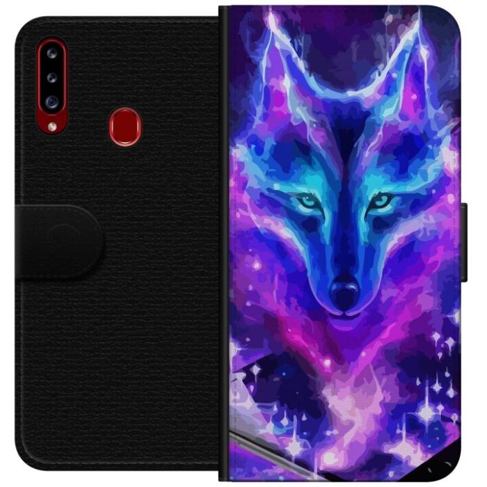 iSecrets - Plånboksfodral till Samsung Galaxy A20s med Neon Varg