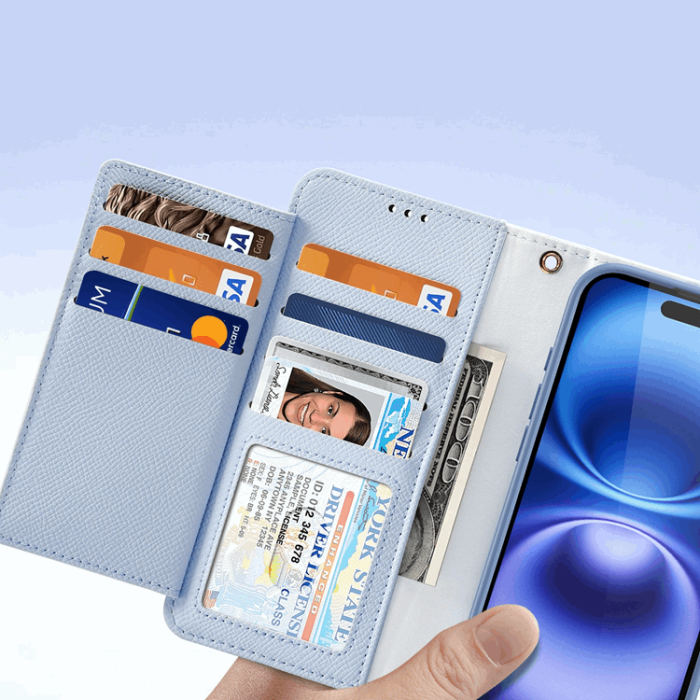 Dux Ducis - Dux Ducis iPhone 16 Plånboksfodral Lawa Läder - Blå