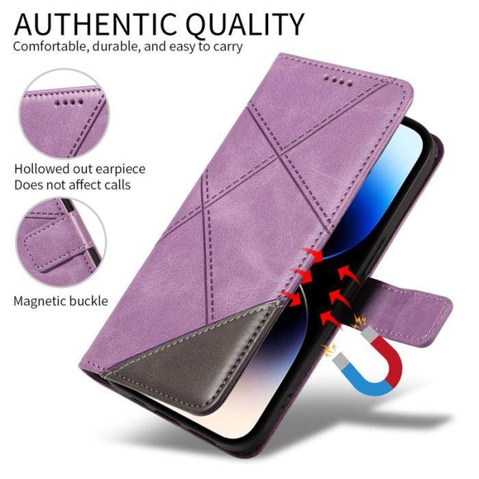 OEM - Samsung Galaxy S26 Ultra Fodral Äkta Läder Geometrisk Design - Lila