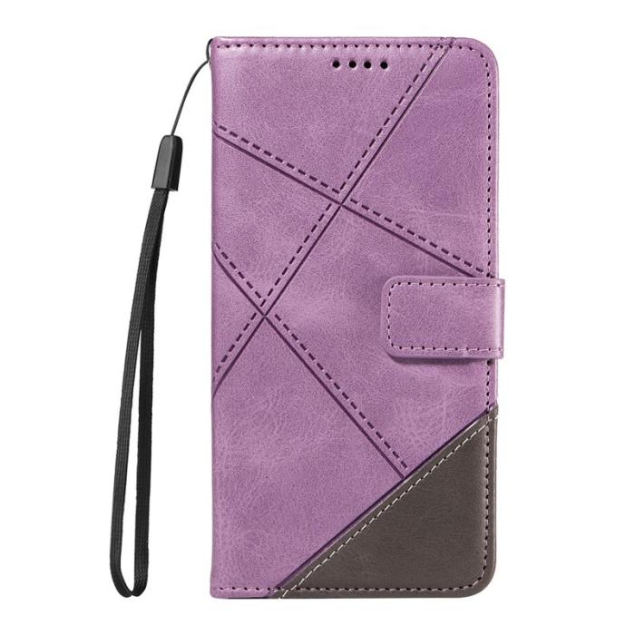 OEM - Samsung Galaxy S26 Ultra Fodral Äkta Läder Geometrisk Design - Lila