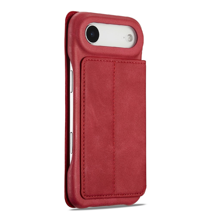 LC.imeeke - LC.IMEEKE iPhone Air Mobilfodral Korthållare Läder Stativ - Röd