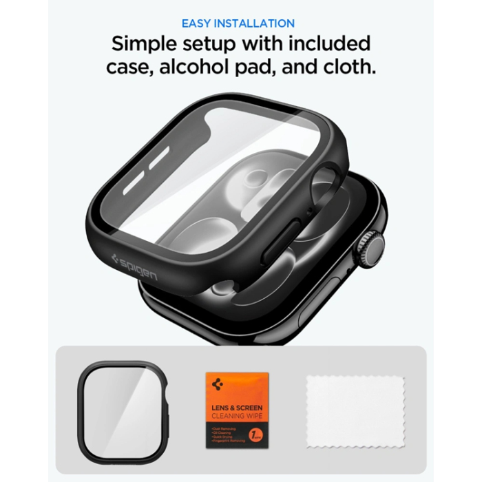 Spigen - Spigen Apple Watch 10/11 (46mm) Skal Skin Fit 360 - Svart