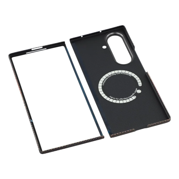 A-One Brand - Galaxy Z Fold 7 5G Mobilskal Aramid Fiber Gradient - Sunset Gul