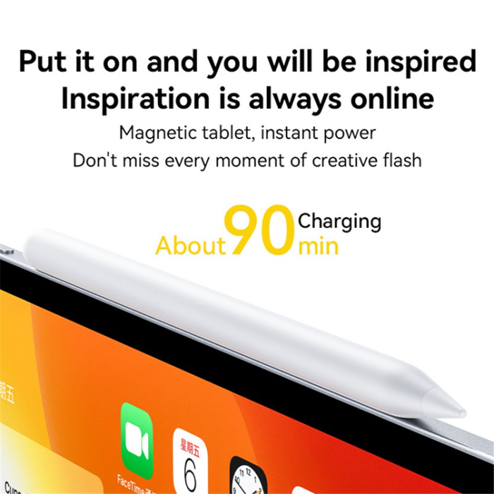 A-One Brand - YESIDO iPad Stylus Penna Trådlös Laddning Magnetisk Vit