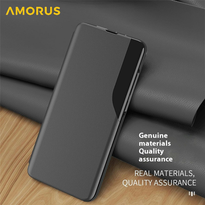 Amorus - Amorus iPhone 17 Mobilskal Folio Flip Stativ - Röd