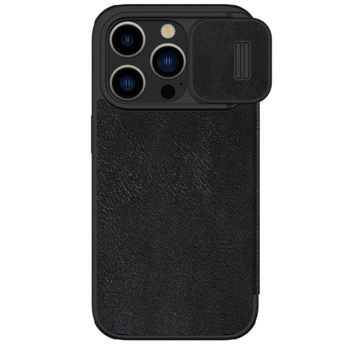 Nillkin - Nillkin iPhone 15 Pro Max Plånboksfodral QinPro Läder - Svart