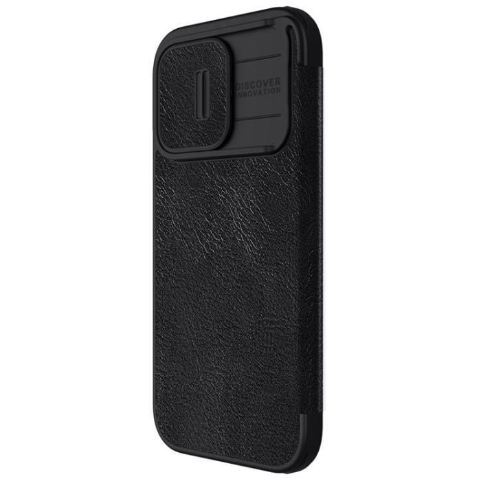 Nillkin - Nillkin iPhone 15 Pro Max Plånboksfodral QinPro Läder - Svart