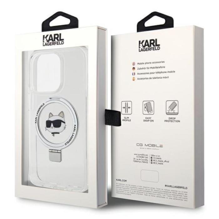 KARL LAGERFELD - KARL LAGERFELD iPhone 15 Pro Max Mobilskal MagSafe Ringställ Choupette