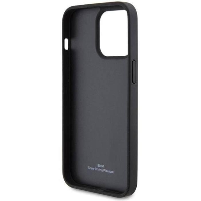 BMW - BMW iPhone 15 Pro Mobilskal Läder Diamond Pattern - Svart